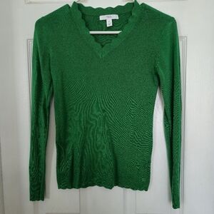 Nordstrom 1901 scallop v neck sweater